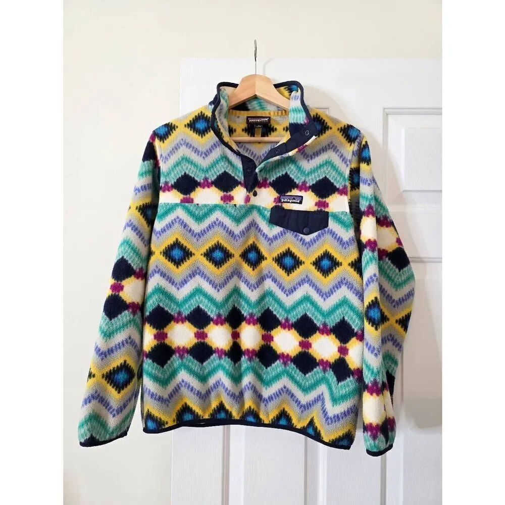 Patagonia Pullover Synchilla Snap T Blue Timber Twist Fleece Pullover Size Small